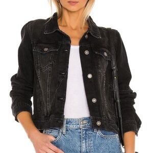 Free People Rumors Dark Denim Jean Jacket